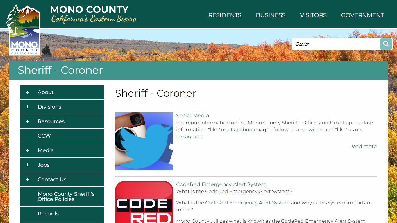 Sheriff - Coroner | Mono County California